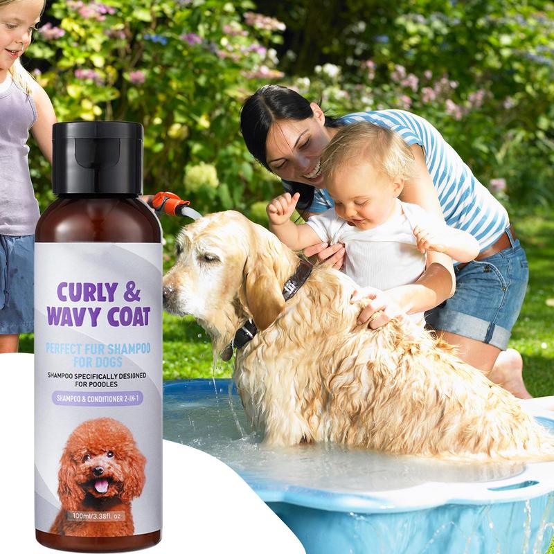 Pet Shampoo 100ml For Cats Dogs, Curly Coat Shampoo With Fragrance, Lasting Sensitive Skin Care For Small Large Pets