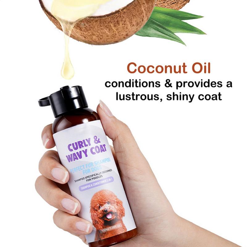 Pet Shampoo 100ml For Cats Dogs, Curly Coat Shampoo With Fragrance, Lasting Sensitive Skin Care For Small Large Pets