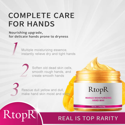 Mango Moisturizing Hand Wax, Exfoliating Calluses Anti Aging Hand Cream Scrub, Repair Paraffin Hand Mask Therapy
