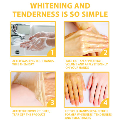 Gold Moisturizing Exfoliating Care, Nourishing Honey Hand Wax Mask, Hydrating Whitening Firming Hand Cream