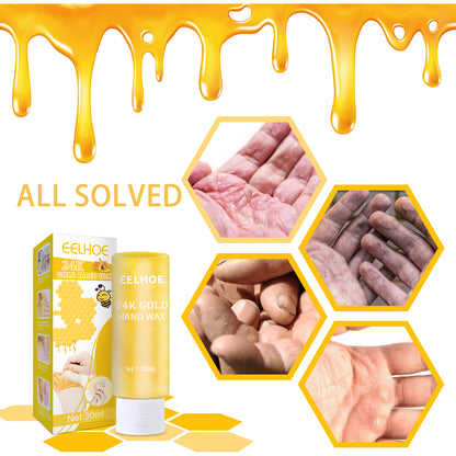 Gold Moisturizing Exfoliating Care, Nourishing Honey Hand Wax Mask, Hydrating Whitening Firming Hand Cream