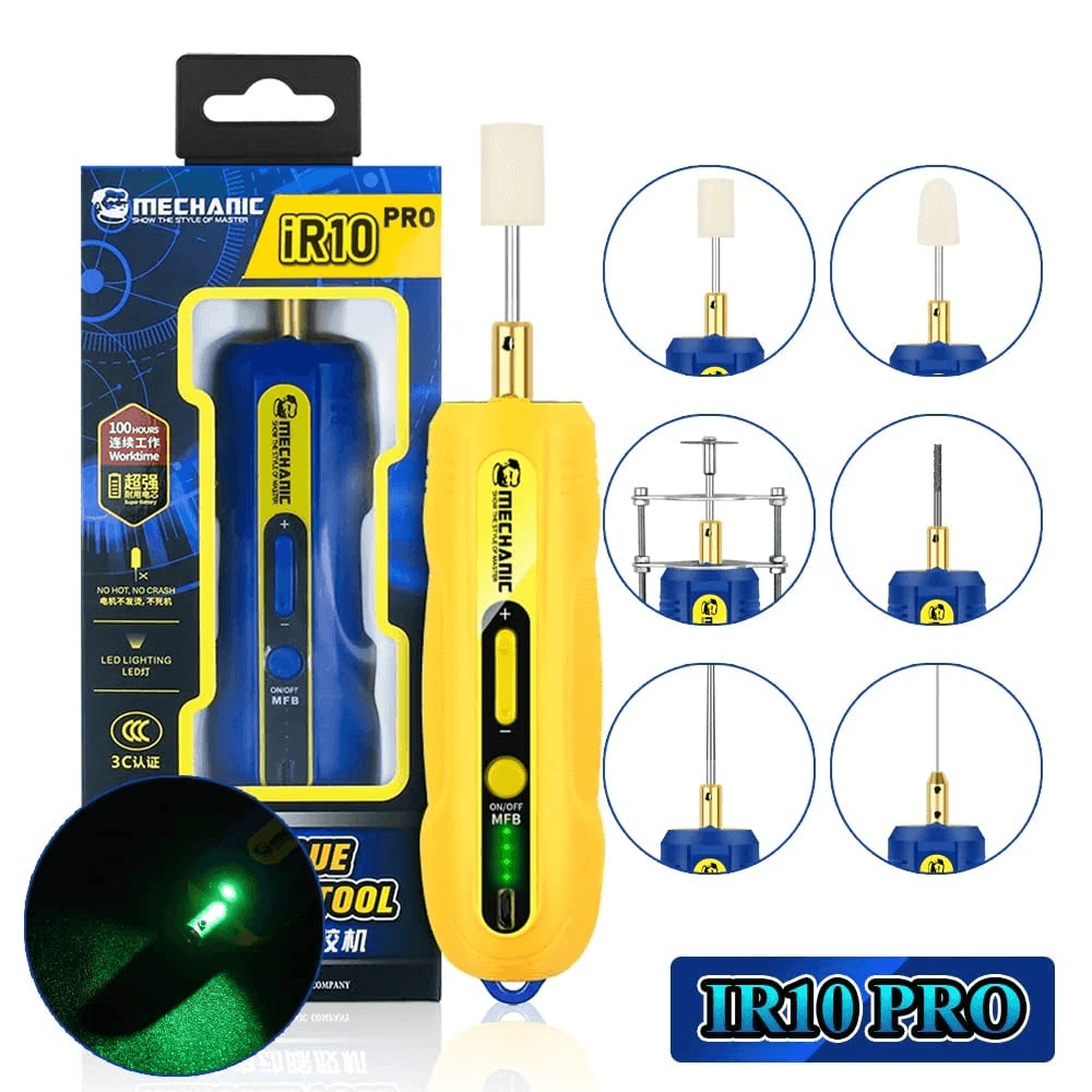 MECHANIC Electric OCA Glue Removal Tool, Rechargeable 6-in-1 for Phone Screen Cleaning, Grinding, Cutting, Polish