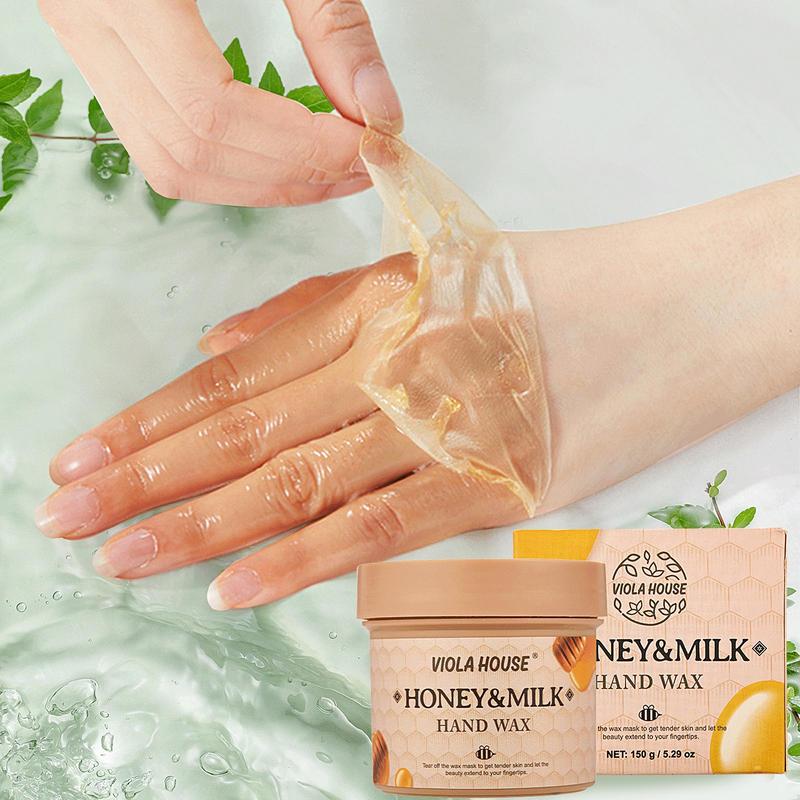 Milk Honey Hand Wax Peel Off Hand Mask, Moisturizing Hydrating Hand Care, Exfoliating Nourishing Hand Film 150g