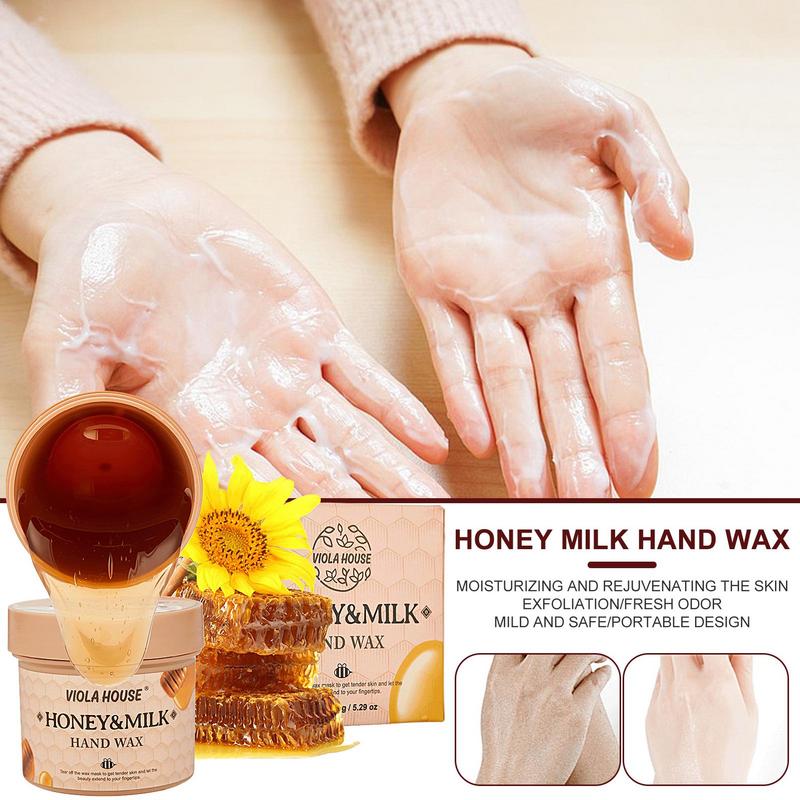 Milk Honey Hand Wax Peel Off Hand Mask, Moisturizing Hydrating Hand Care, Exfoliating Nourishing Hand Film 150g