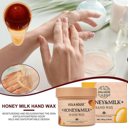Milk Honey Hand Wax Peel Off Hand Mask, Moisturizing Hydrating Hand Care, Exfoliating Nourishing Hand Film 150g