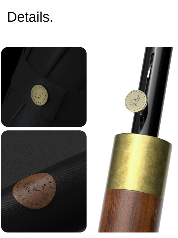 Large Windproof Umbrella 16K Wooden Handle, Big Size Golf Long Umbrella Strong for Men and Women, Japanese Style Wood