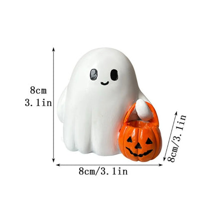 Cute Ghost Statue Holding Pumpkin Statue Resin Halloween Home Decorations For Indoor  Outdoor 5