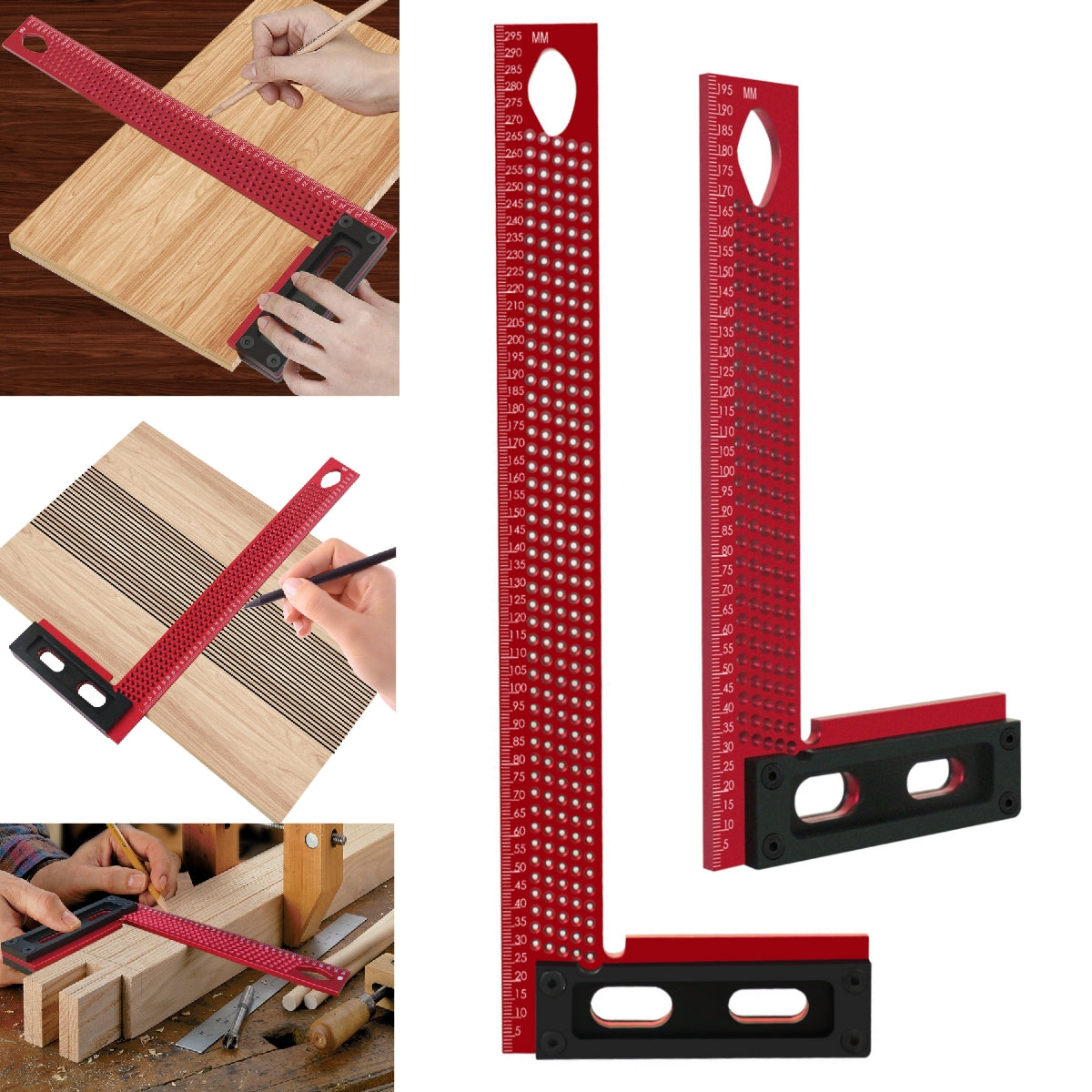 Professional Aluminum Framing Mitre Square, Precision Scriber, and L-Type Hole Ruler Right Angle Protractor