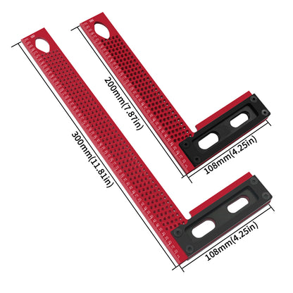 Professional Aluminum Framing Mitre Square, Precision Scriber, and L-Type Hole Ruler Right Angle Protractor