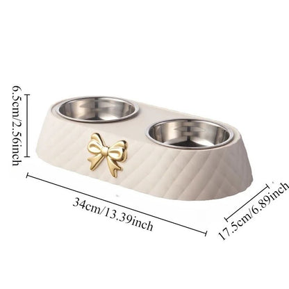 Bowtie Double Pet Bowl For Food And Water 1