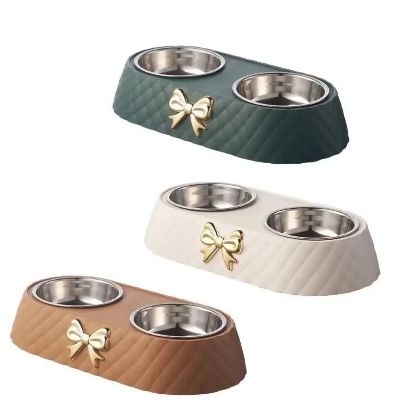 Bowtie Double Pet Bowl For Food And Water 5