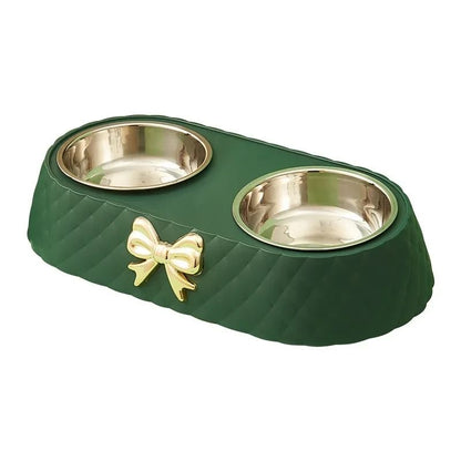 Bowtie Double Pet Bowl For Food And Water 7