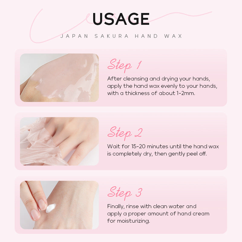 Sakura Moisturizing Hand Wax, Paraffin Hand Cream 50g, Repair Exfoliating Calluses Scrub Hand Mask Skin Care
