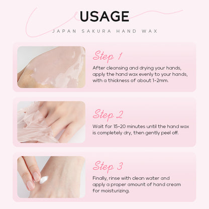 Sakura Moisturizing Hand Wax, Paraffin Hand Cream 50g, Repair Exfoliating Calluses Scrub Hand Mask Skin Care