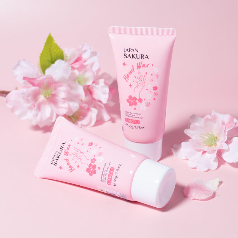 Sakura Moisturizing Hand Wax, Paraffin Hand Cream 50g, Repair Exfoliating Calluses Scrub Hand Mask Skin Care