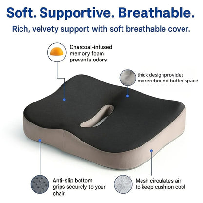 Memory Foam Seat Cushion With Ergonomic Pressure Relief Design 4