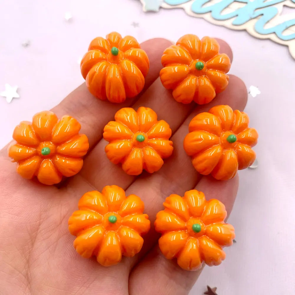 Colorful 3D Pumpkin Flatback Cartoon Christmas Figurines DIY Halloween Scrapbook Jewellery Decor Cr 2