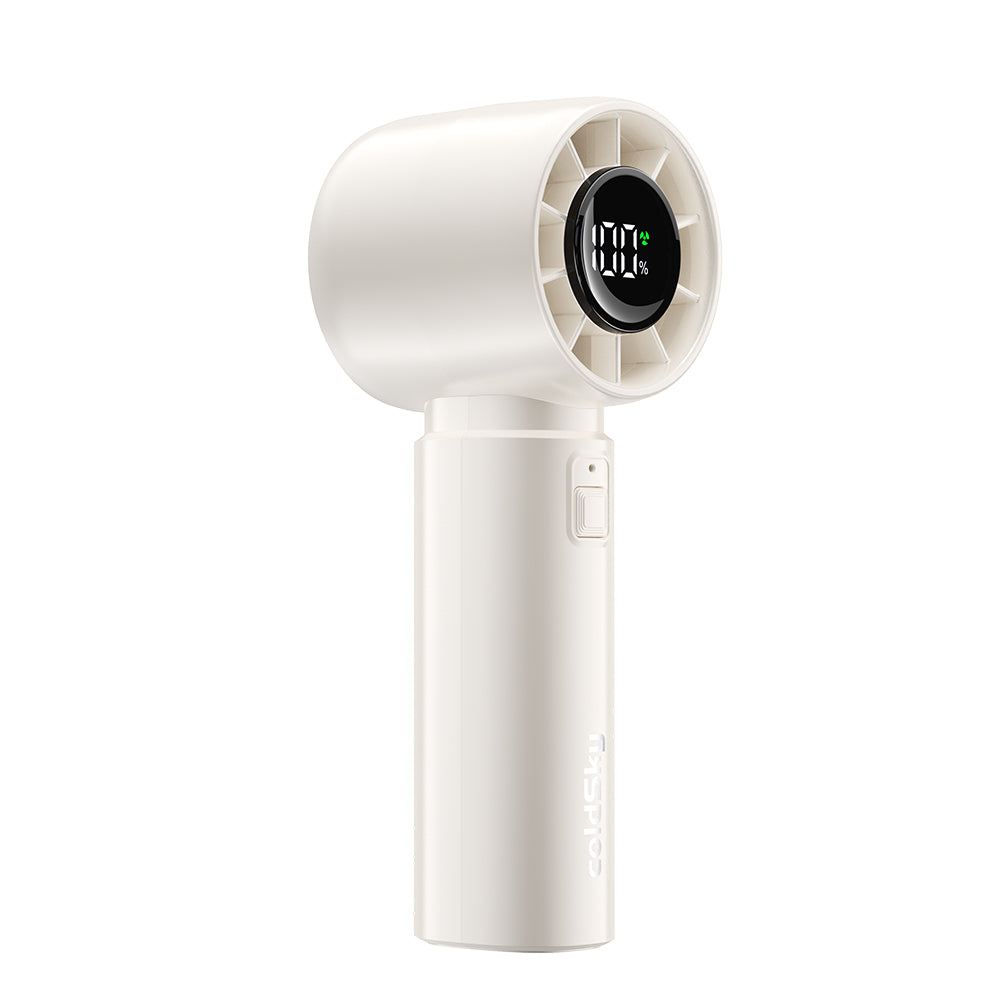 4000mAh Handheld Mini Fan with LED Display, 5 Speed Turbo, Portable Rechargeable Fan for Travel, Beach, and Vacation