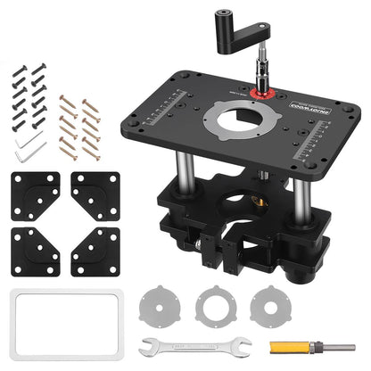 GD7 PRO Router Lift for 65mm/69mm Wood Router, Precision Woodworking Lift System for Router Table Set Up with Aluminum