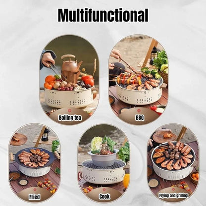 Portable Stainless Steel Korean Charcoal Grill For Outdoor Camping 3