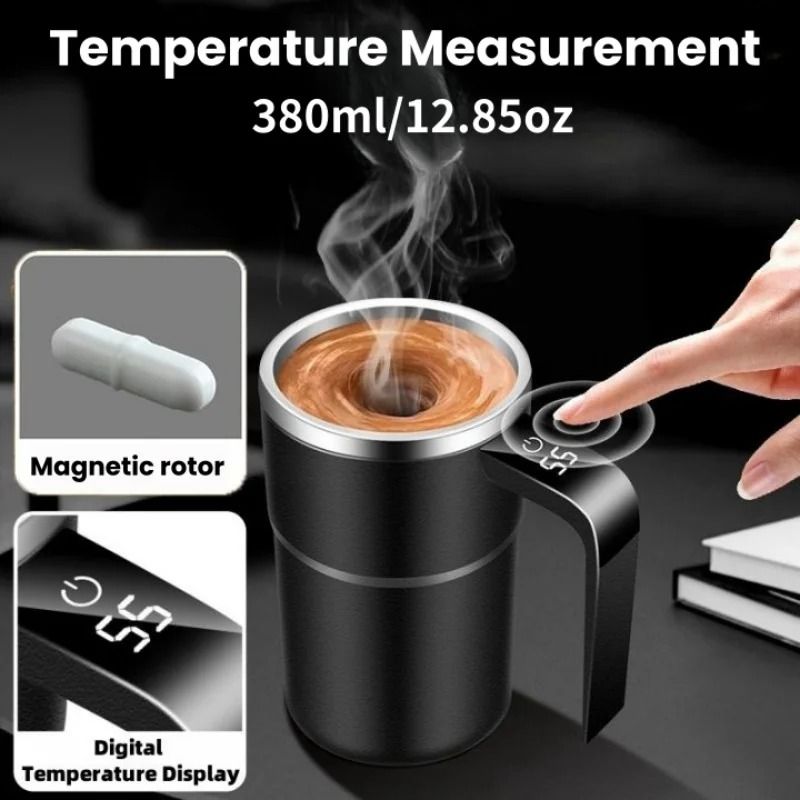 Self Stirring Coffee Mug with USB Rechargeable Magnetic Mixer