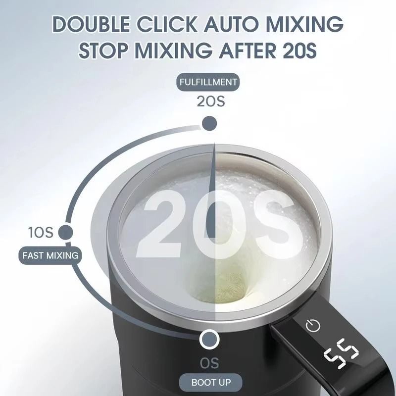 Self Stirring Coffee Mug With USB Rechargeable Magnetic Mixer 1