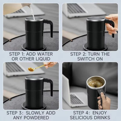 Self Stirring Coffee Mug With USB Rechargeable Magnetic Mixer 5