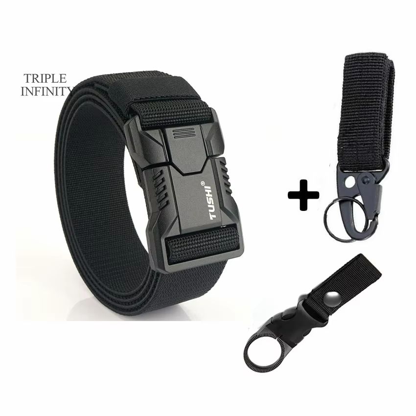 SwiftLock Tactical Elastic Belt  Aluminum Alloy Buckle Hunting  Outdoor Belt 16