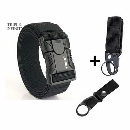 SwiftLock Tactical Elastic Belt  Aluminum Alloy Buckle Hunting  Outdoor Belt 16