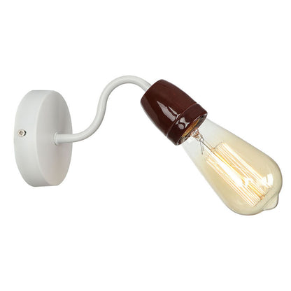 IWHD Colorful Ceramic LED Wall Lamp, Nordic Minimalism Wall Sconce for Loft, Living Room, Bedroom, Bedside, Bathroom