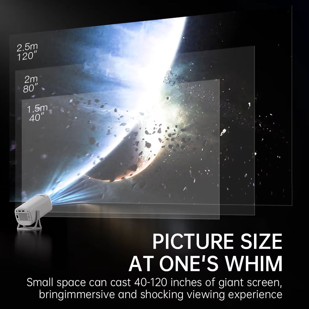 HONGTOP S40 Mini Projector With Android 11  Portable 1080P HD Home Cinema With WiFi  Bluetooth 3