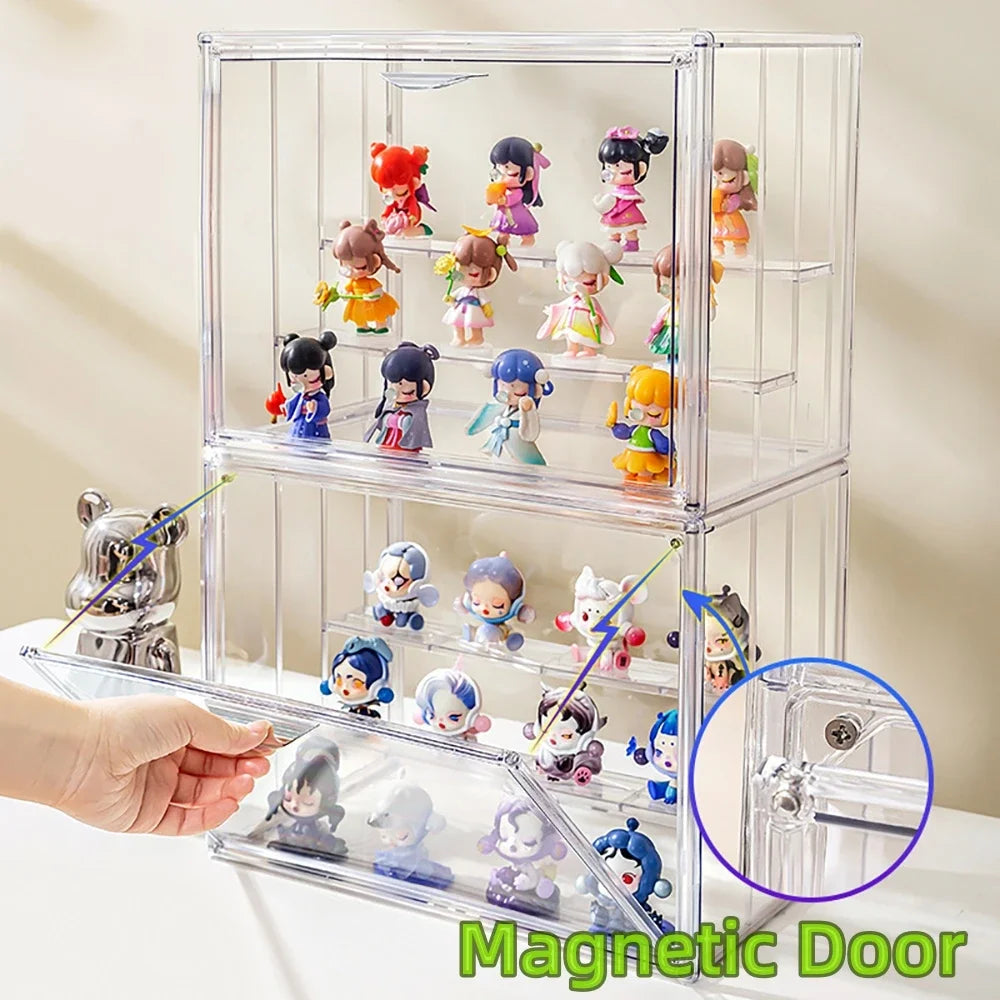 Plastic Dustproof Storage Bins Figures Display Clear Display Box Stackable Collectibles Storage Cos 1