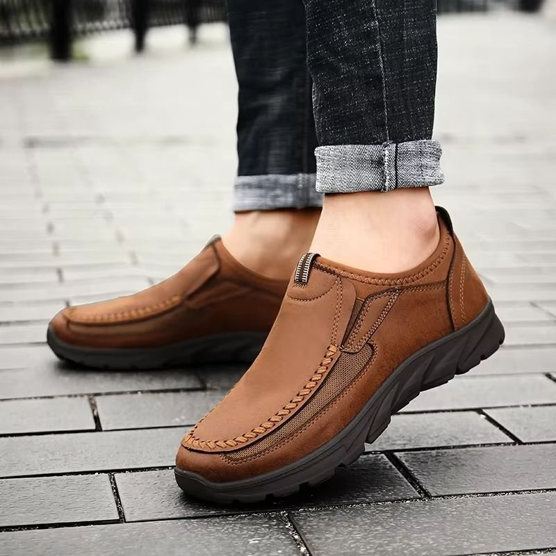 AirEase Handmade SlipOn Loafers  Mens Breathable Retro Casual Shoes 1