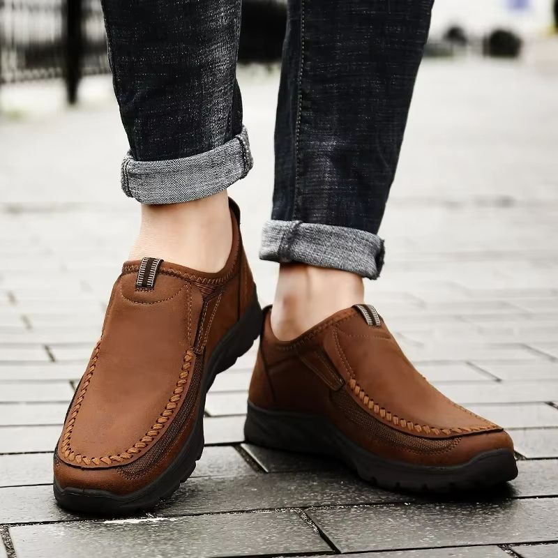 AirEase Handmade SlipOn Loafers  Mens Breathable Retro Casual Shoes 2