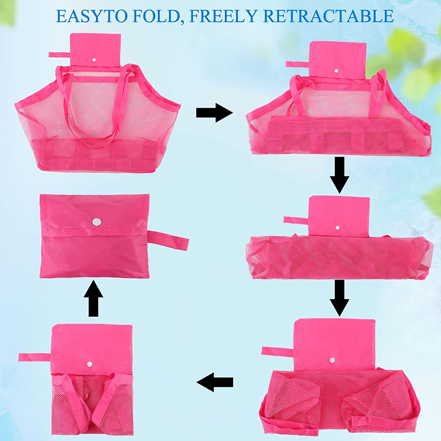 Outdoor Beach Mesh Bag Children Sand Away Foldable Protable Kids Beach Toys Bag Clothes Toy Storage 2