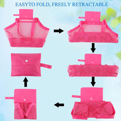 Outdoor Beach Mesh Bag Children Sand Away Foldable Protable Kids Beach Toys Bag Clothes Toy Storage 2