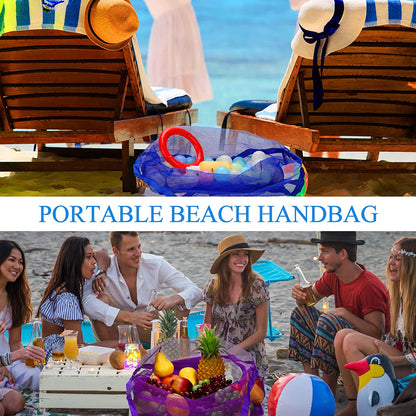 Outdoor Beach Mesh Bag Children Sand Away Foldable Protable Kids Beach Toys Bag Clothes Toy Storage 3
