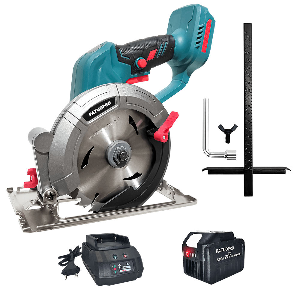 150mm Brushless Cordless Circular Saw, 6 Inch Handheld Electric Saw with Adjustable Angle for Wood, Stone, Metal, Fits