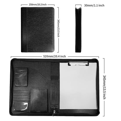 ExecutiveFlex Leather Zippered Padfolio  Multifunctional A4 Business Organizer 5