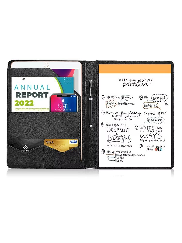 ExecutiveFlex Leather Zippered Padfolio  Multifunctional A4 Business Organizer 7