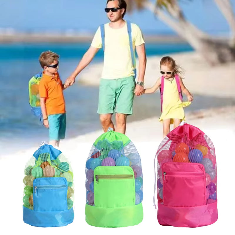Large Capacity Beach Toy Mesh Bag, Outdoor Swimming Clothing Storage Bag, Travel Shoulder Handheld Storage Organizer