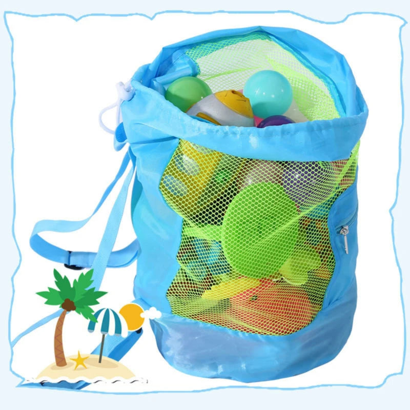 Large Capacity Beach Toy Mesh Bag, Outdoor Swimming Clothing Storage Bag, Travel Shoulder Handheld Storage Organizer