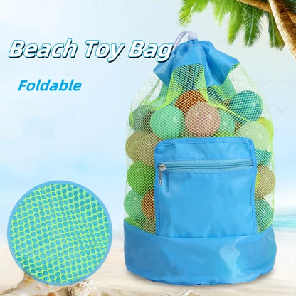 Large Capacity Beach Toy Mesh Bag, Outdoor Swimming Clothing Storage Bag, Travel Shoulder Handheld Storage Organizer