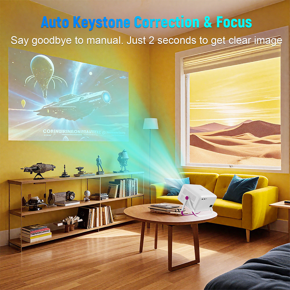 Velec AOSP Portable Projector ANSI Android Full HD LCD Auto Keystone Correction Outdoor  Home Theat