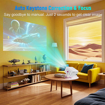 Velec AOSP Portable Projector ANSI Android Full HD LCD Auto Keystone Correction Outdoor  Home Theat