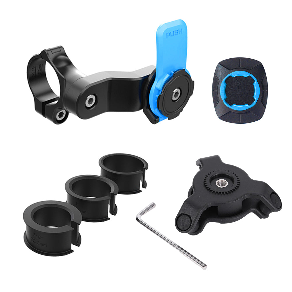 Universal Motorcycle Bike Phone Holder with Shock Absorber, 360° Rotatable MTB Handlebar Phone Stand for GPS Navigation