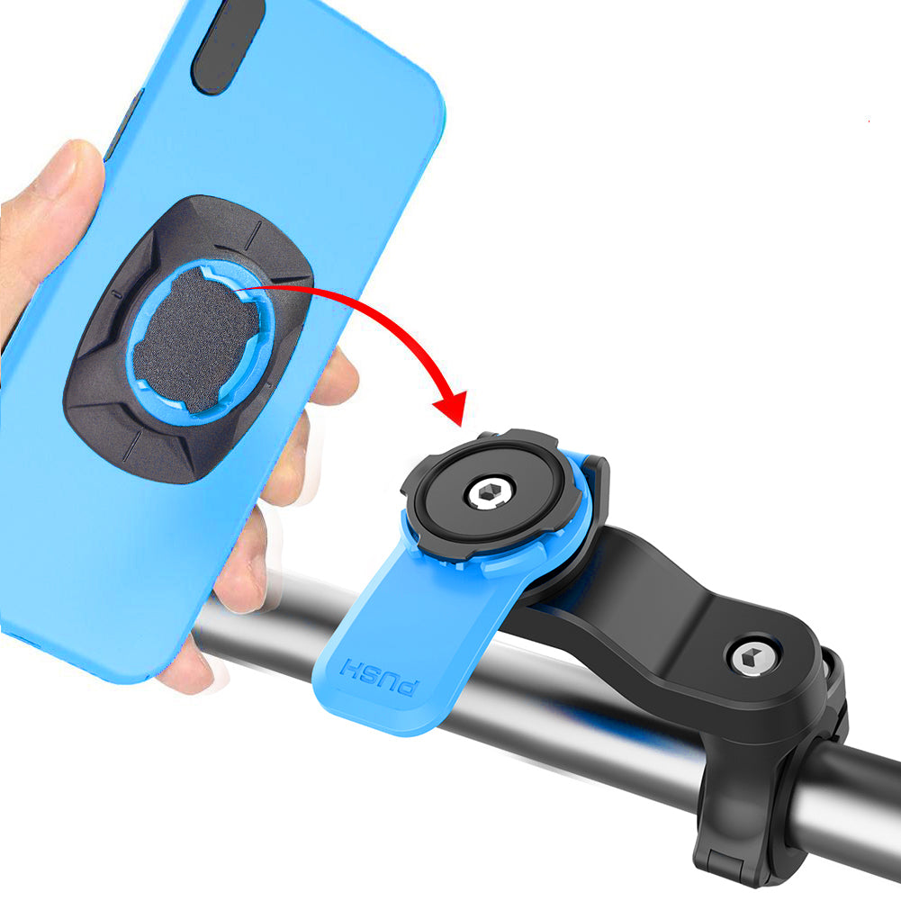 Universal Motorcycle Bike Phone Holder with Shock Absorber, 360° Rotatable MTB Handlebar Phone Stand for GPS Navigation