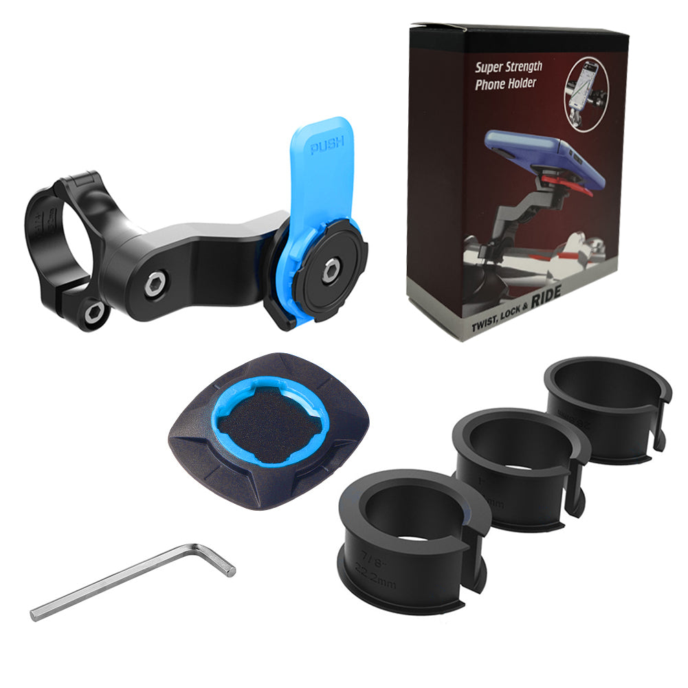 Universal Motorcycle Bike Phone Holder with Shock Absorber, 360° Rotatable MTB Handlebar Phone Stand for GPS Navigation
