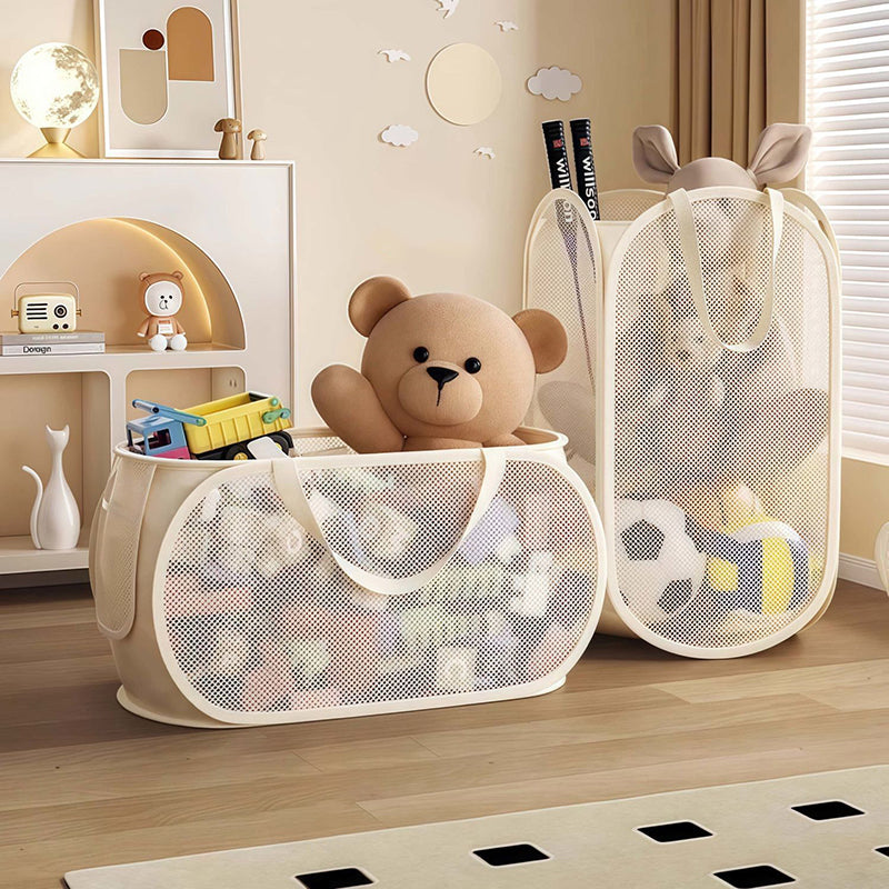 Large Capacity Children Toys Storage Basket, Laundry Basket Multifunctional, Breathable Mesh Bag for Dolls Storage