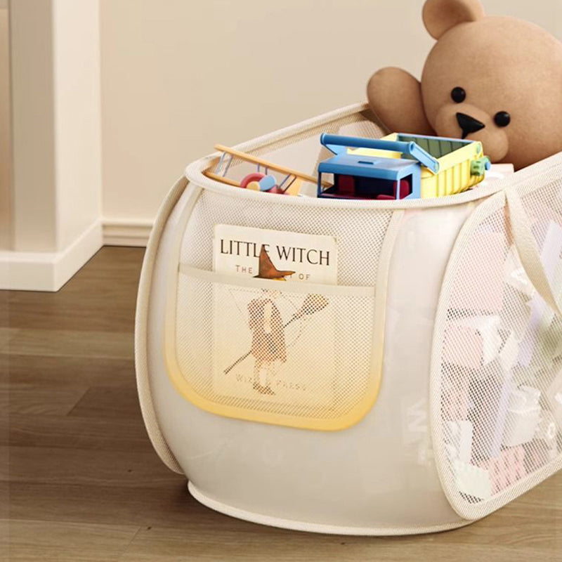 Large Capacity Children Toys Storage Basket, Laundry Basket Multifunctional, Breathable Mesh Bag for Dolls Storage